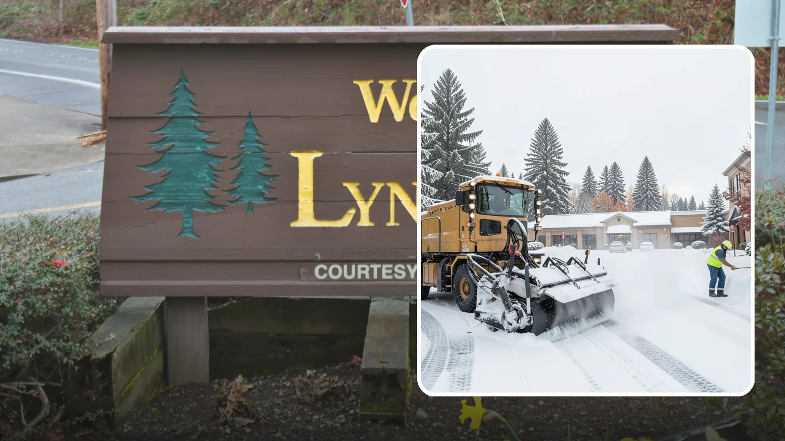 Shopping Center Snow Plowing in Lynnwood, Snohomish County, WA - We plow large shopping center lots and storefronts before open so every tenant's customers reach the doors.