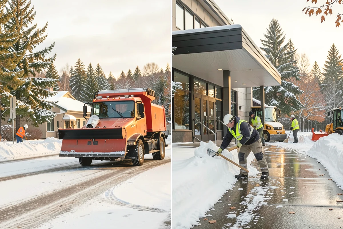 Shopping Center Snow Plowing in Mill Creek, Snohomish County, WA - Map the lot, storefront aprons, and snow-storage islands with center management