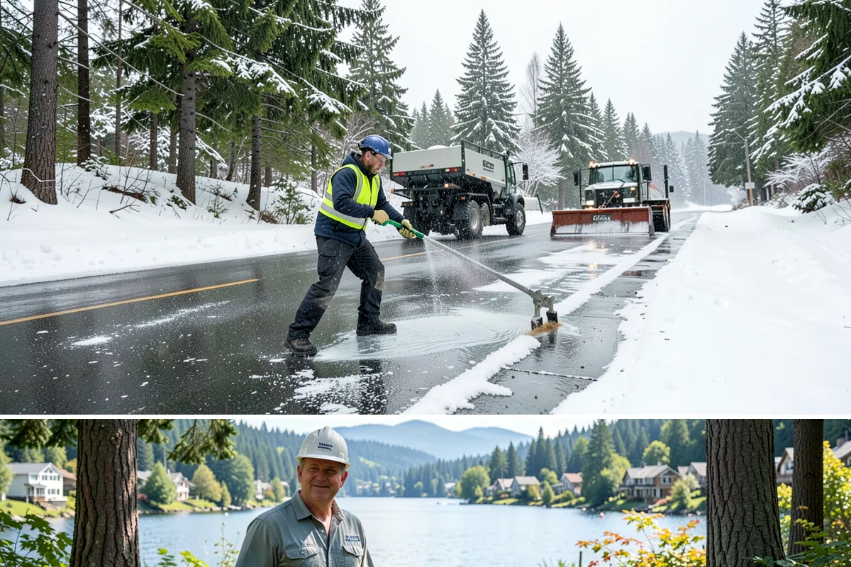 Shopping Center Snow Plowing in Milton, King County, WA - Line up service before the holiday season so a storm never keeps shoppers from your tenants.