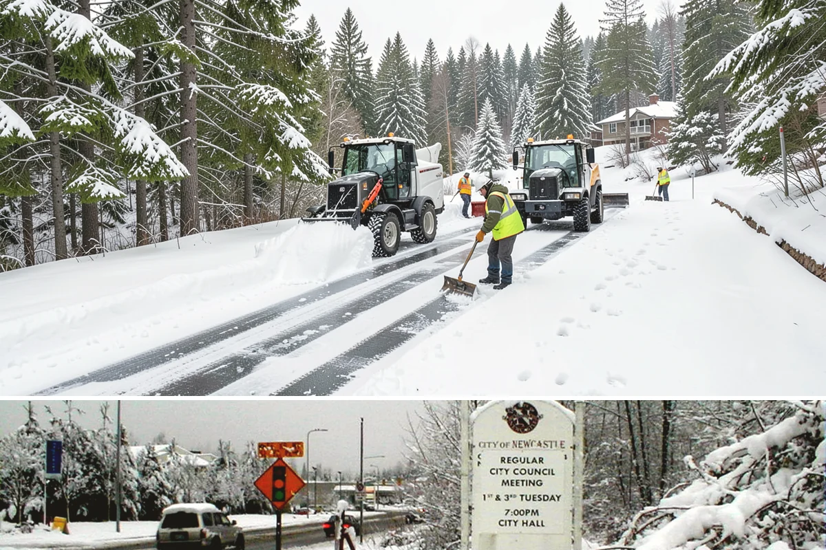 Shopping Center Snow Plowing in Newcastle, King County, WA - Line up service before the holiday season so a storm never keeps shoppers from your tenants.