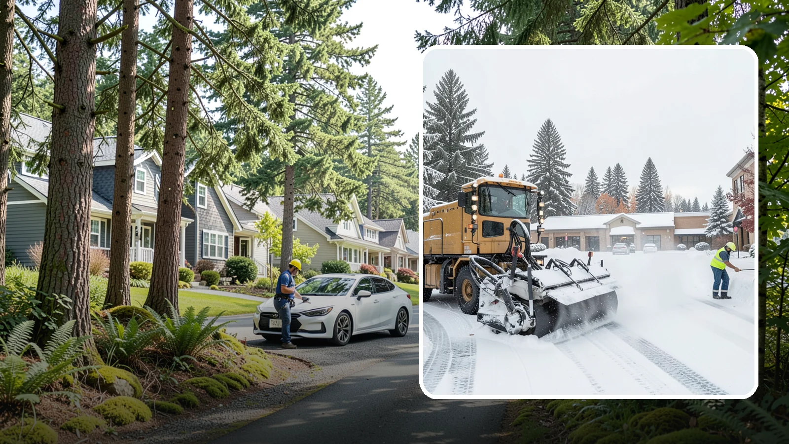 Shopping Center Snow Plowing in Normandy Park, King County, WA - We plow large shopping center lots and storefronts before open so every tenant's customers reach the doors.