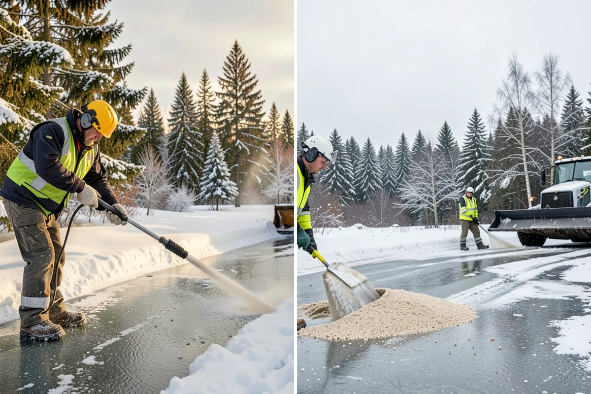 Shopping Center Snow Plowing in Normandy Park, King County, WA - Map the lot, storefront aprons, and snow-storage islands with center management