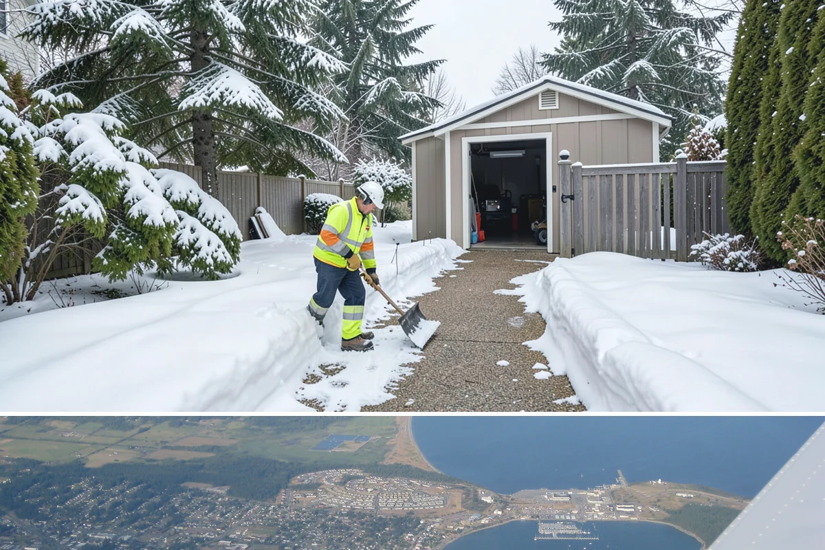 Shopping Center Snow Plowing in Oak Harbor, Island County, WA - Line up service before the holiday season so a storm never keeps shoppers from your tenants.