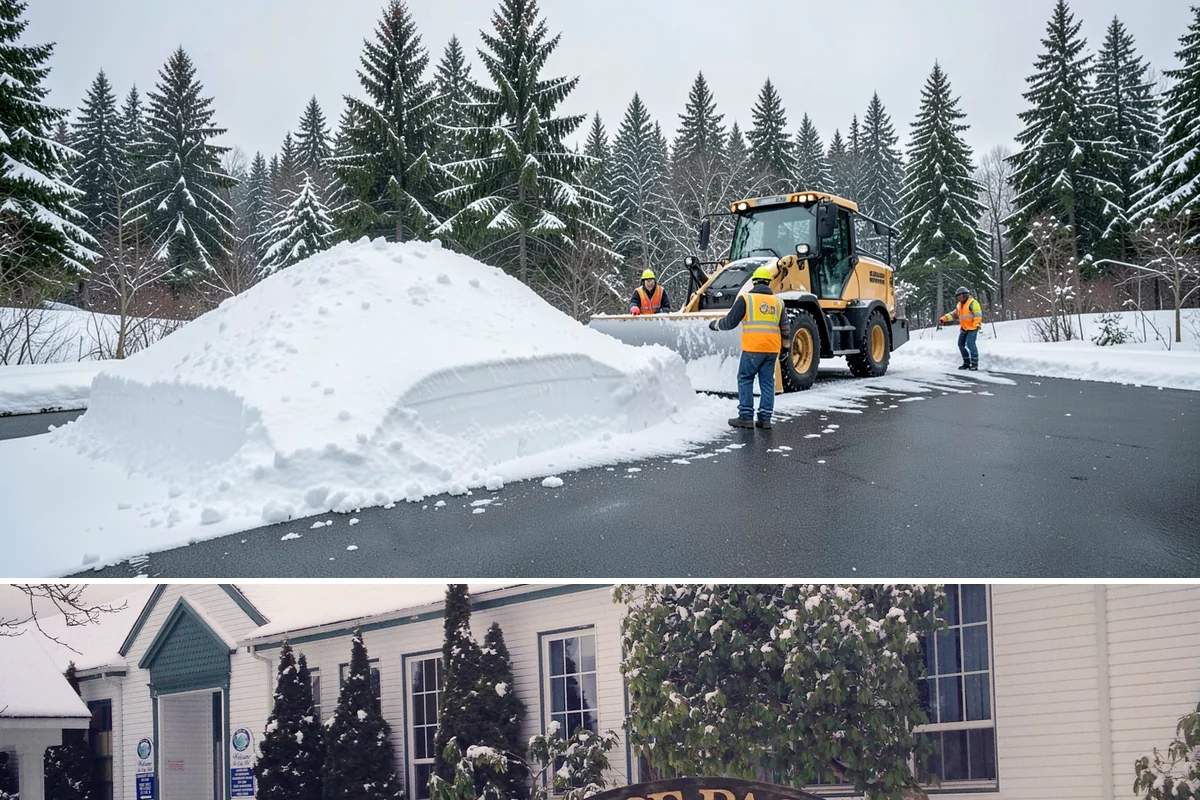 Shopping Center Snow Plowing in Pacific, King County, WA - Line up service before the holiday season so a storm never keeps shoppers from your tenants.
