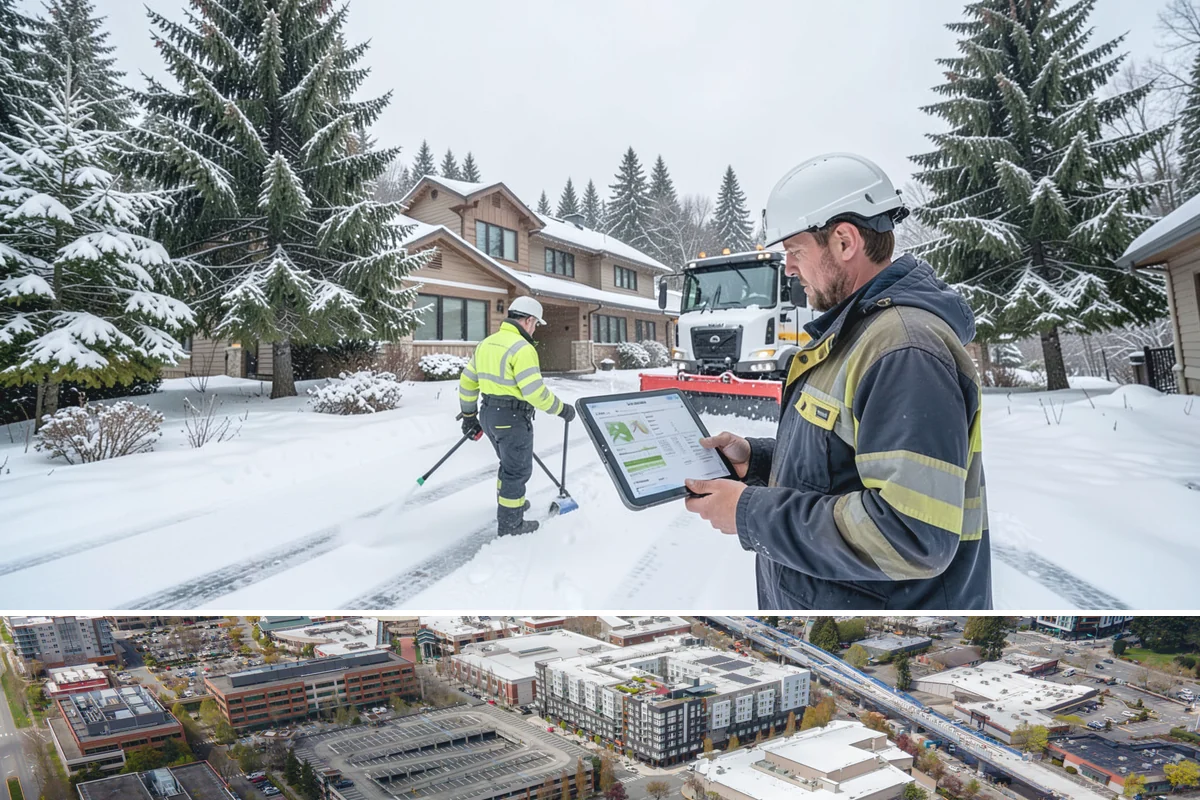 Shopping Center Snow Plowing in Redmond, King County, WA - Line up service before the holiday season so a storm never keeps shoppers from your tenants.