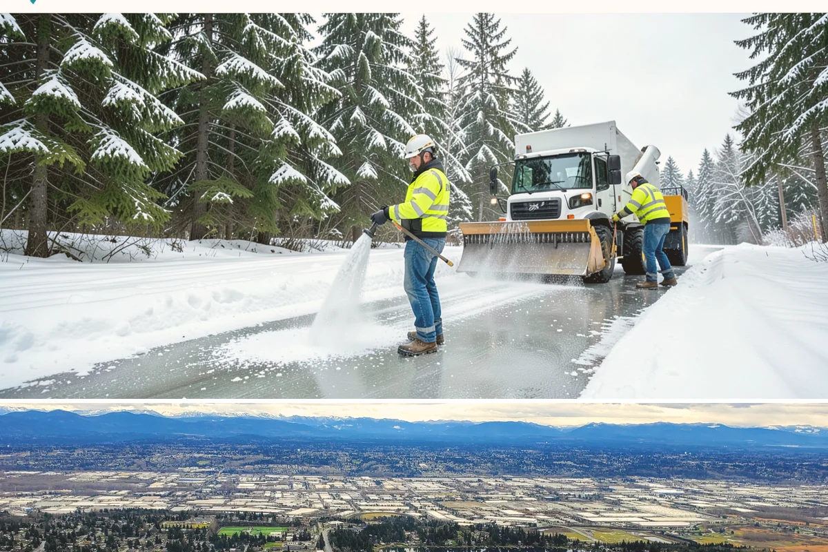 Shopping Center Snow Plowing in SeaTac, King County, WA - Line up service before the holiday season so a storm never keeps shoppers from your tenants.
