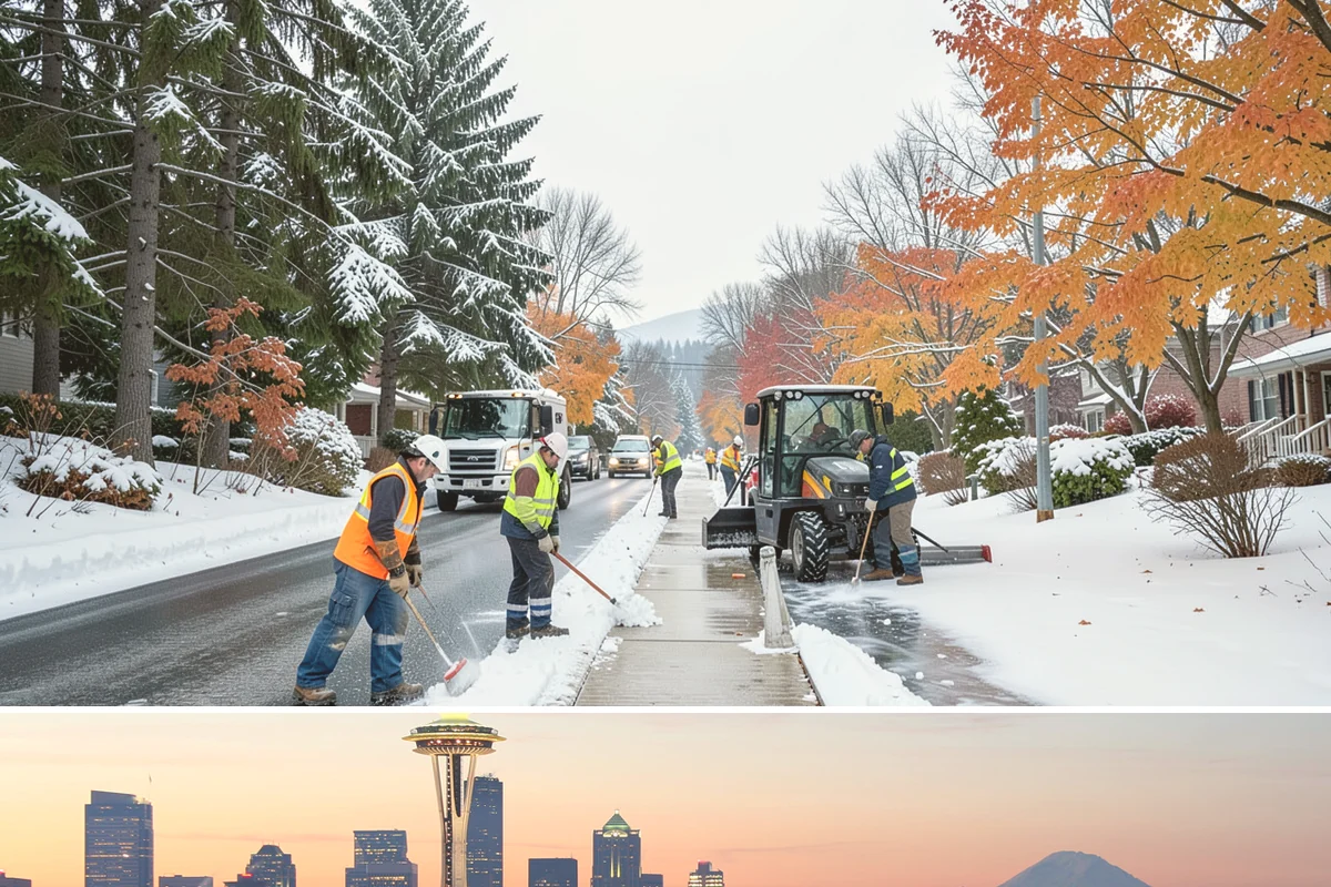 Shopping Center Snow Plowing in Seattle, King County, WA - Line up service before the holiday season so a storm never keeps shoppers from your tenants.