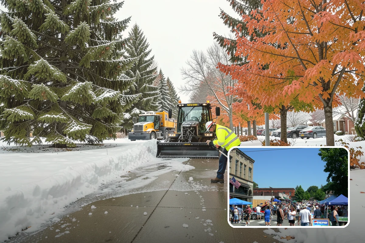 Shopping Center Snow Plowing in Snohomish, Snohomish County, WA - Large shared lot cleared for every tenant before open