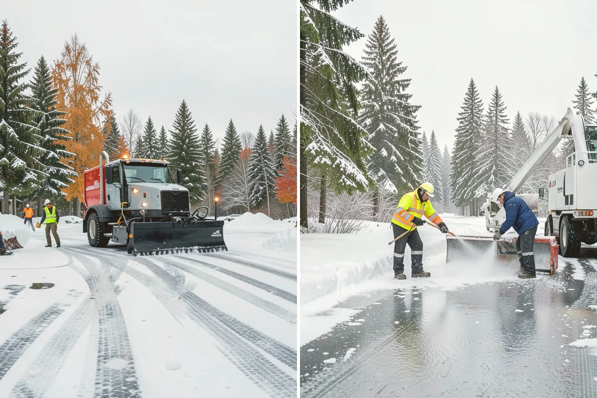 Shopping Center Snow Plowing in Stanwood, Snohomish County, WA - Map the lot, storefront aprons, and snow-storage islands with center management