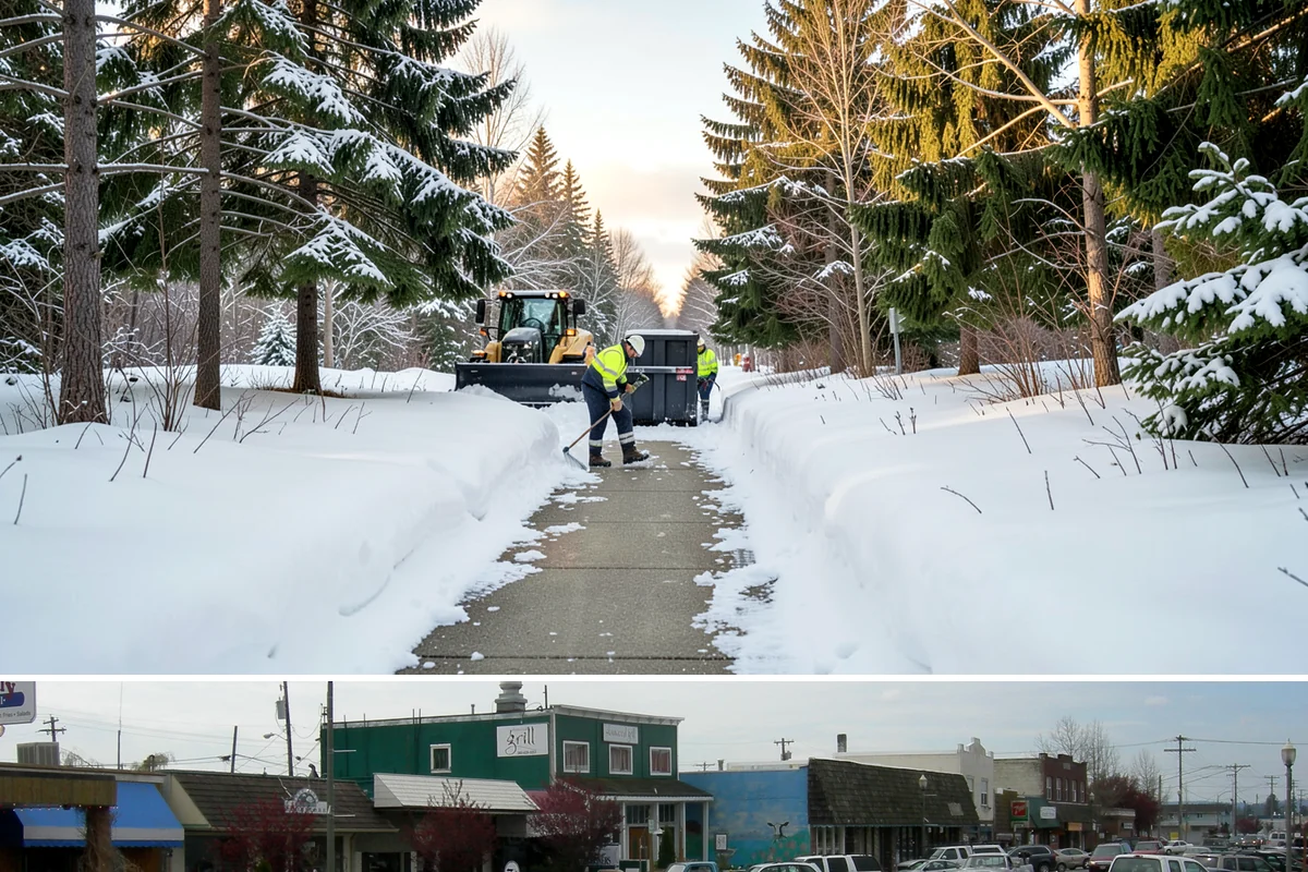 Shopping Center Snow Plowing in Stanwood, Snohomish County, WA - Line up service before the holiday season so a storm never keeps shoppers from your tenants.