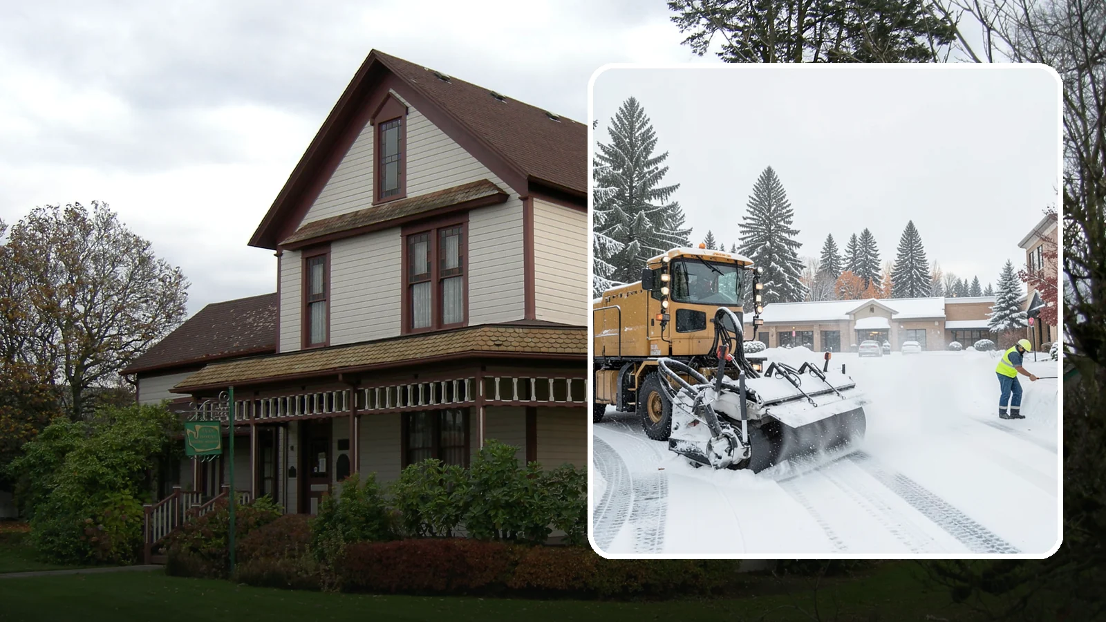 Shopping Center Snow Plowing in Sumner, Pierce County, WA - We plow large shopping center lots and storefronts before open so every tenant's customers reach the doors.