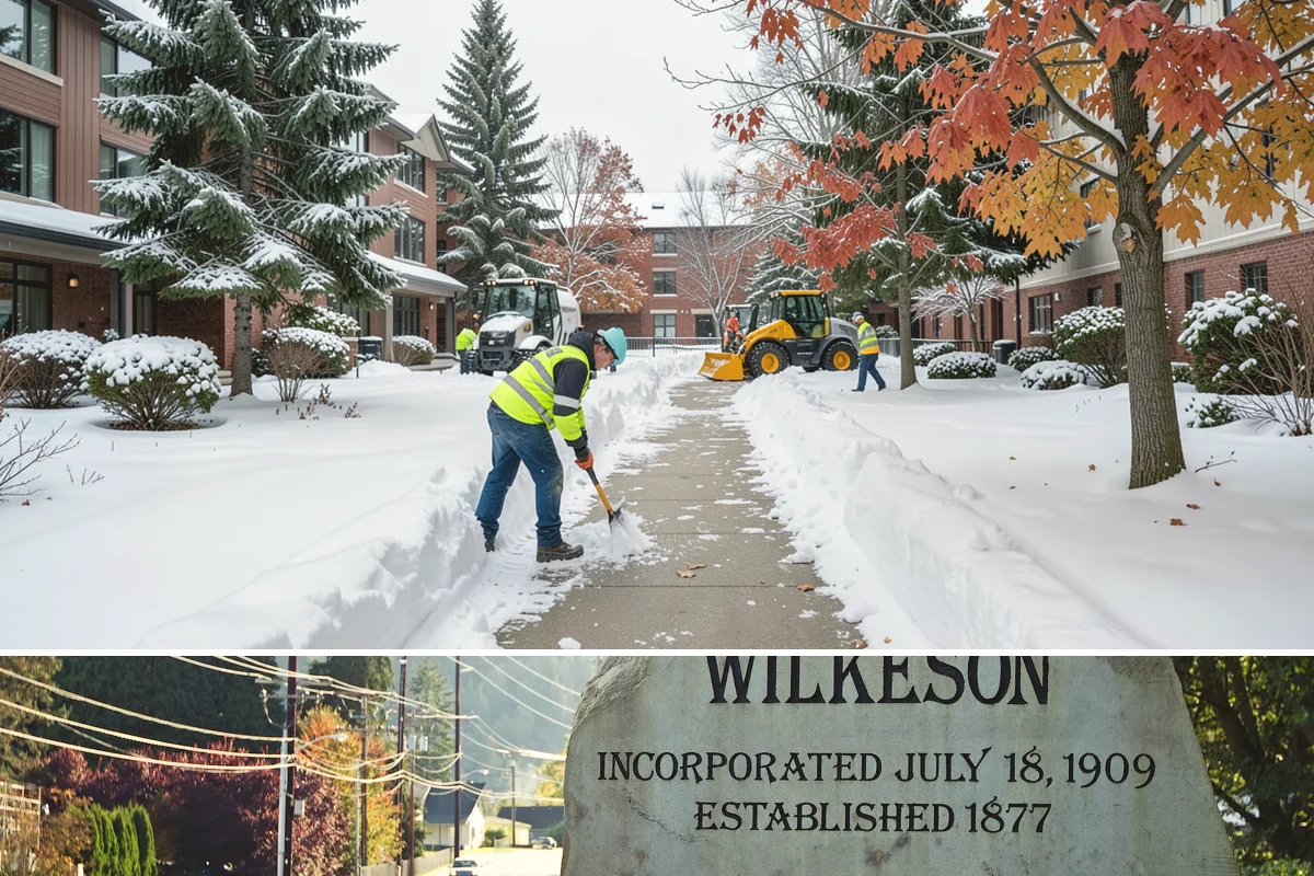 Shopping Center Snow Plowing in Wilkeson, Pierce County, WA - Line up service before the holiday season so a storm never keeps shoppers from your tenants.