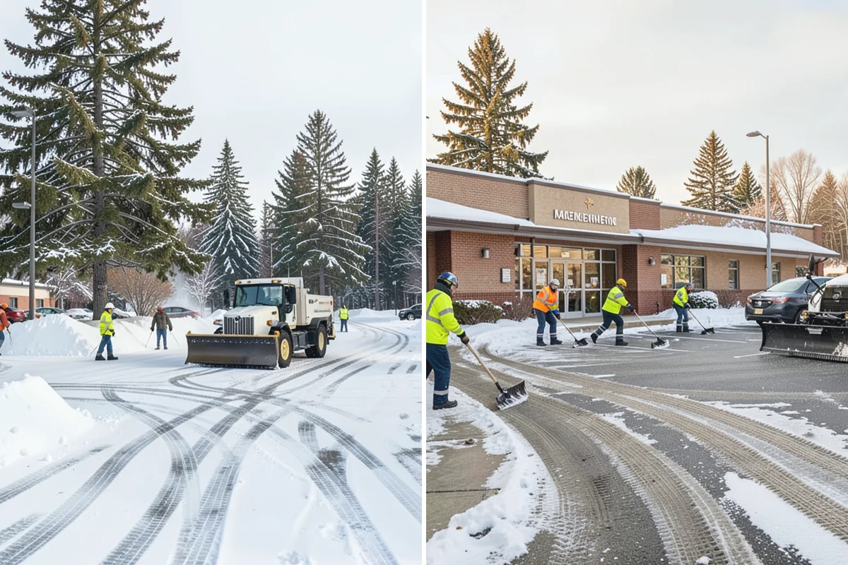 Shopping Center Snow Removal in Bonney Lake, Pierce County, WA - Map tenant entrances, drive lanes, and pedestrian connectors