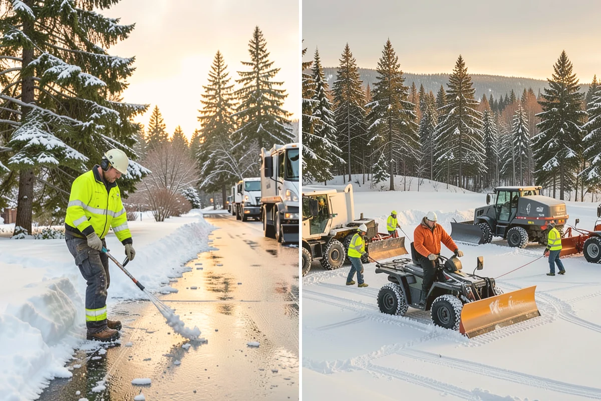 Shopping Center Snow Removal in Brier, Snohomish County, WA - Map tenant entrances, drive lanes, and pedestrian connectors
