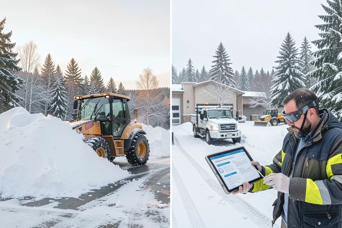 Shopping Center Snow Removal in Buckley, Pierce County, WA - Map tenant entrances, drive lanes, and pedestrian connectors