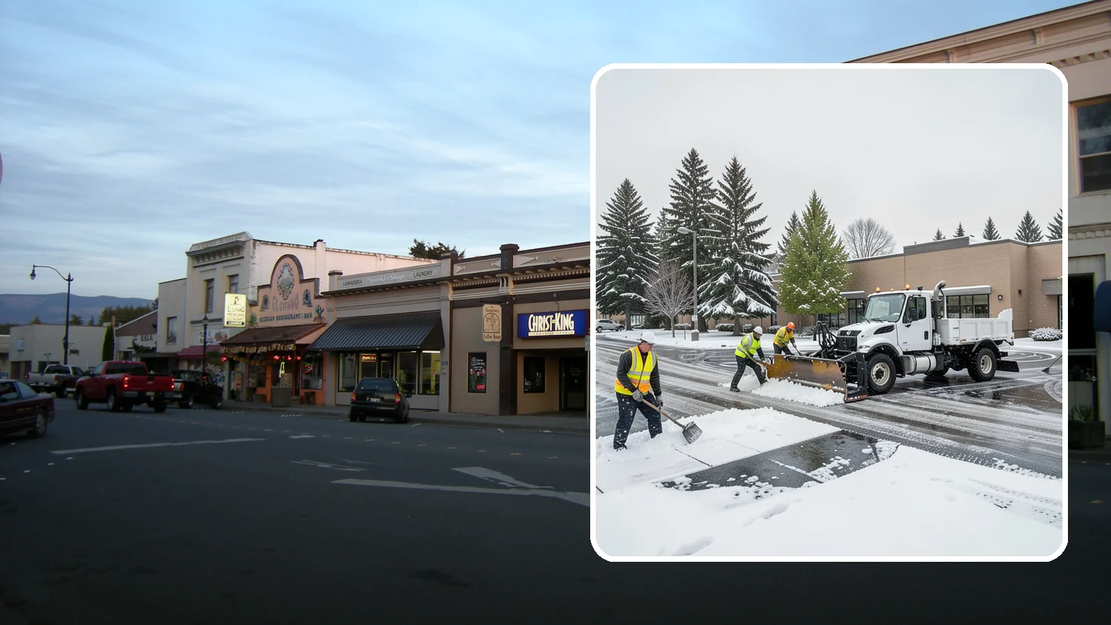 Shopping Center Snow Removal in Burlington, Skagit County, WA - Keep every storefront, drive lane, and shared walkway open across your shopping center during Western Washington winter weather.