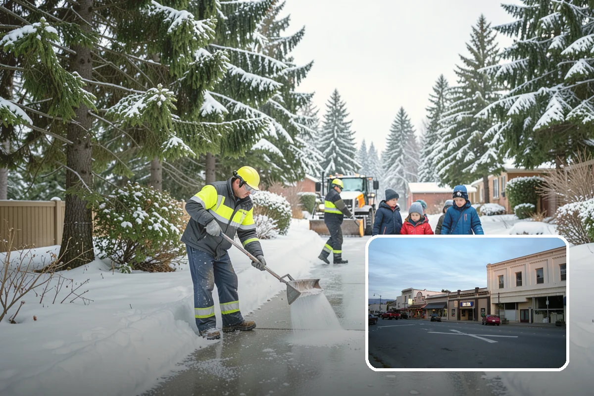 Shopping Center Snow Removal in Burlington, Skagit County, WA - Coordinated clearing across all tenant storefronts