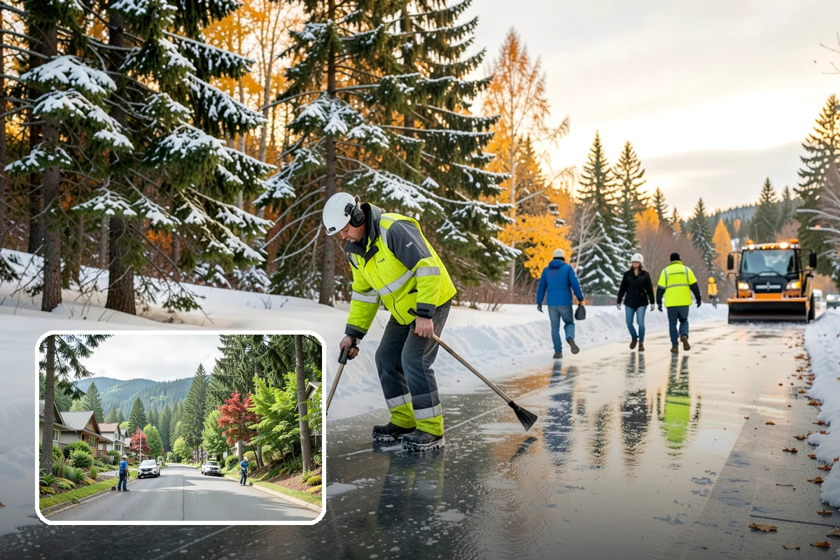 Shopping Center Snow Removal in Darrington, Snohomish County, WA - Coordinated clearing across all tenant storefronts