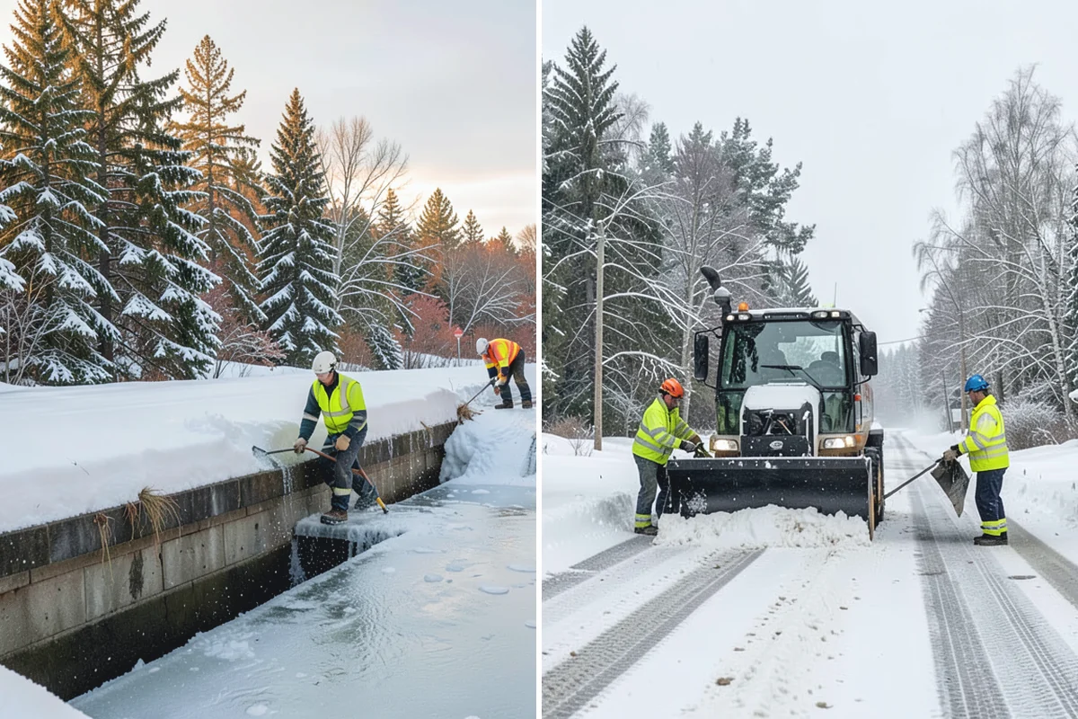 Shopping Center Snow Removal in Darrington, Snohomish County, WA - Map tenant entrances, drive lanes, and pedestrian connectors