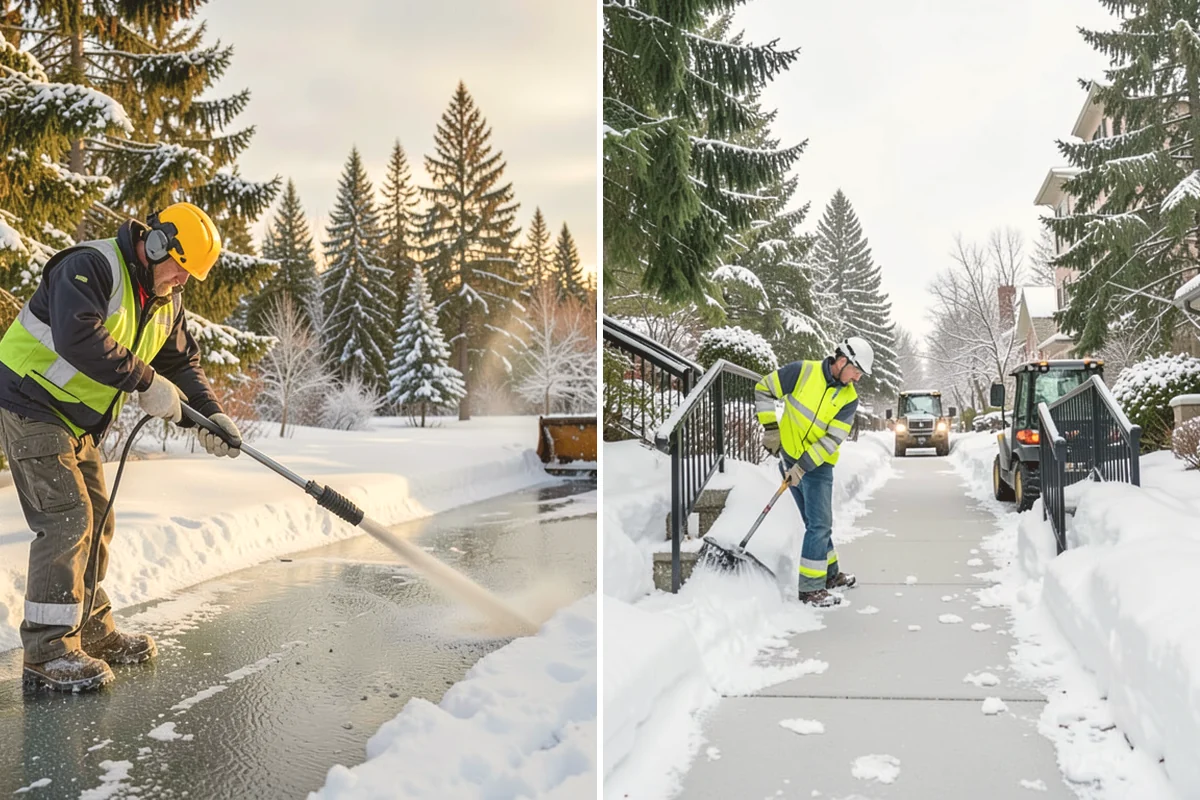 Shopping Center Snow Removal in Eatonville, Pierce County, WA - Map tenant entrances, drive lanes, and pedestrian connectors