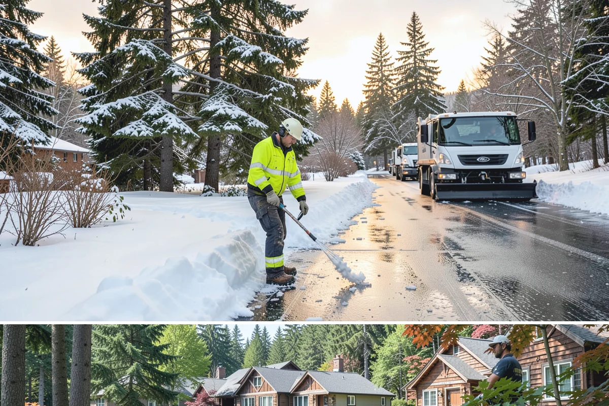 Shopping Center Snow Removal in Edgewood, Pierce County, WA - Shopping centers see the highest demand during the December holiday season when winter weather and peak shopper volume overlap.