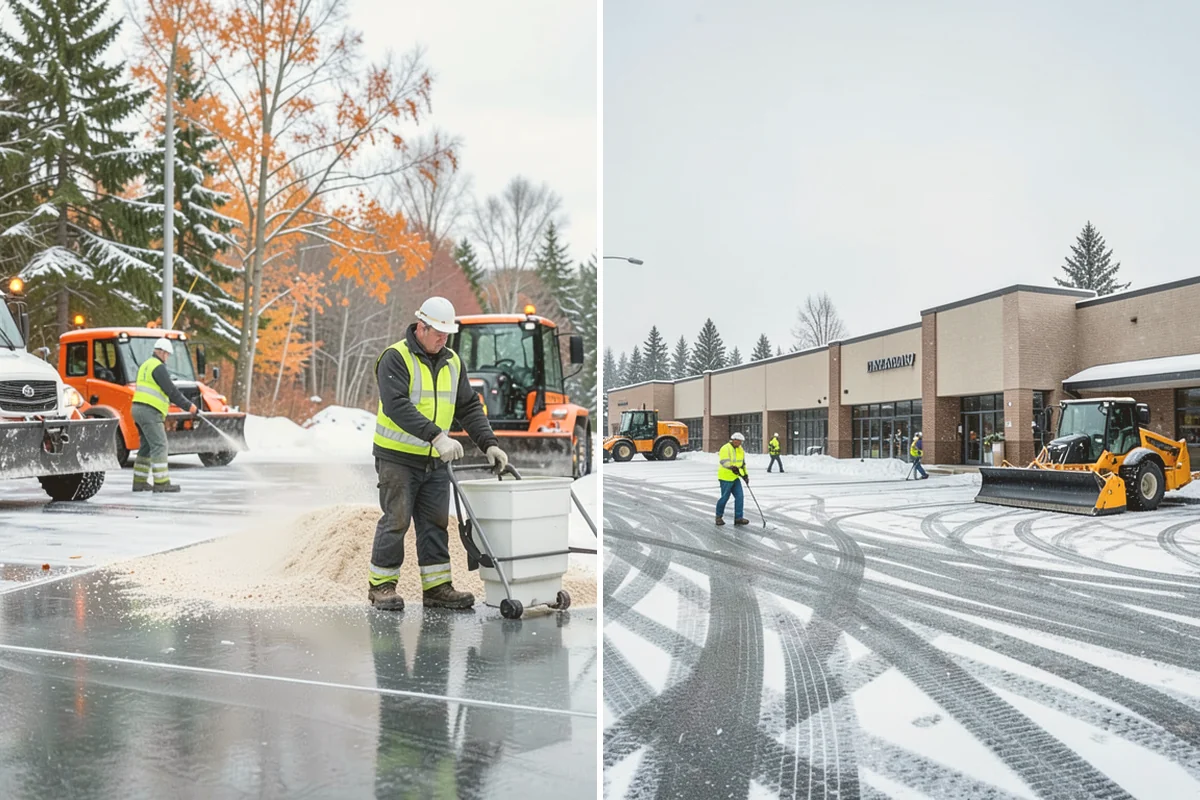Shopping Center Snow Removal in Edmonds, Snohomish County, WA - Map tenant entrances, drive lanes, and pedestrian connectors