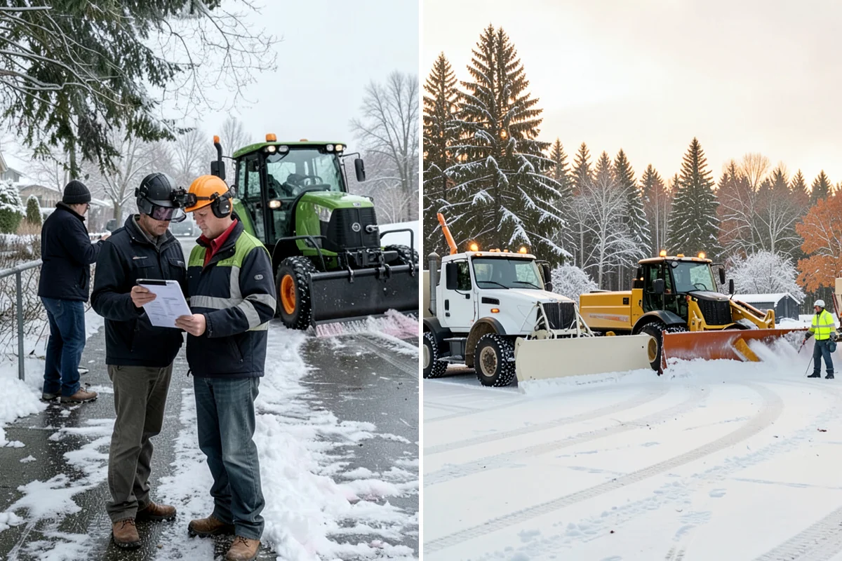 Shopping Center Snow Removal in Enumclaw, King County, WA - Map tenant entrances, drive lanes, and pedestrian connectors