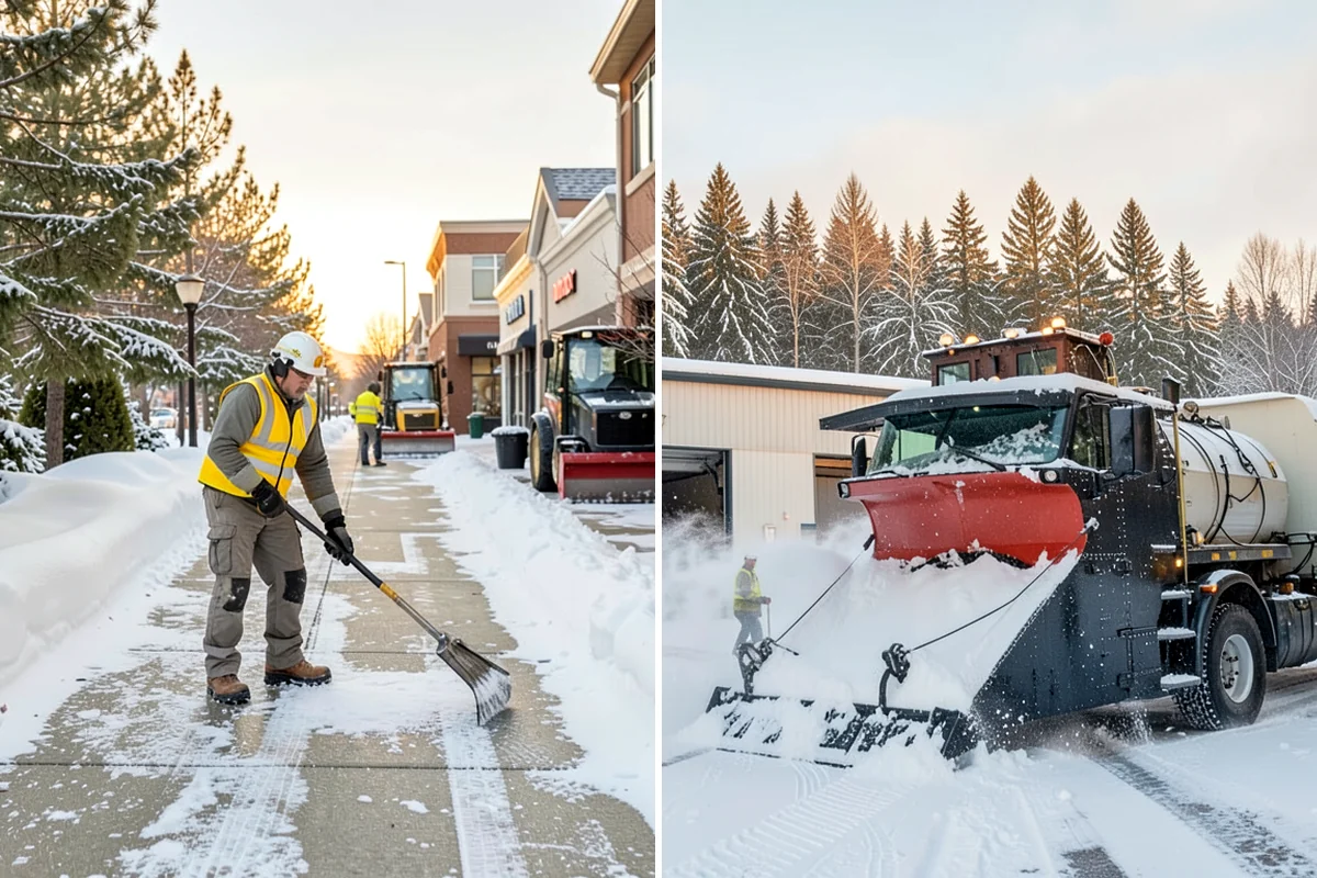 Shopping Center Snow Removal in Federal Way, King County, WA - Map tenant entrances, drive lanes, and pedestrian connectors