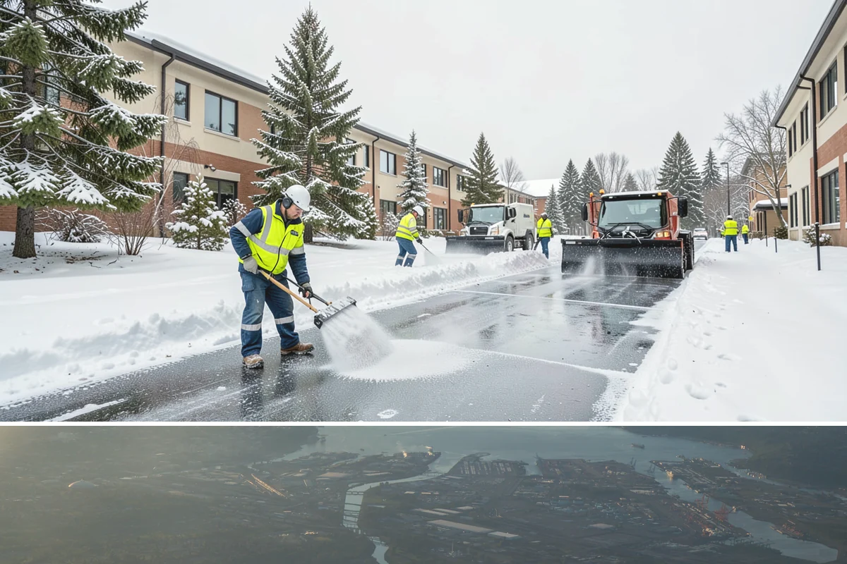 Shopping Center Snow Removal in Fife, Pierce County, WA - Shopping centers see the highest demand during the December holiday season when winter weather and peak shopper volume overlap.