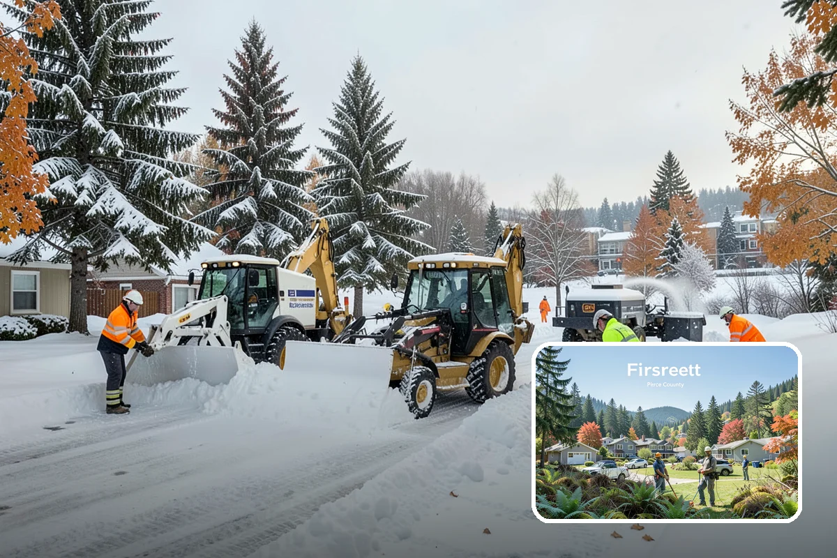 Shopping Center Snow Removal in Fircrest, Pierce County, WA - Coordinated clearing across all tenant storefronts