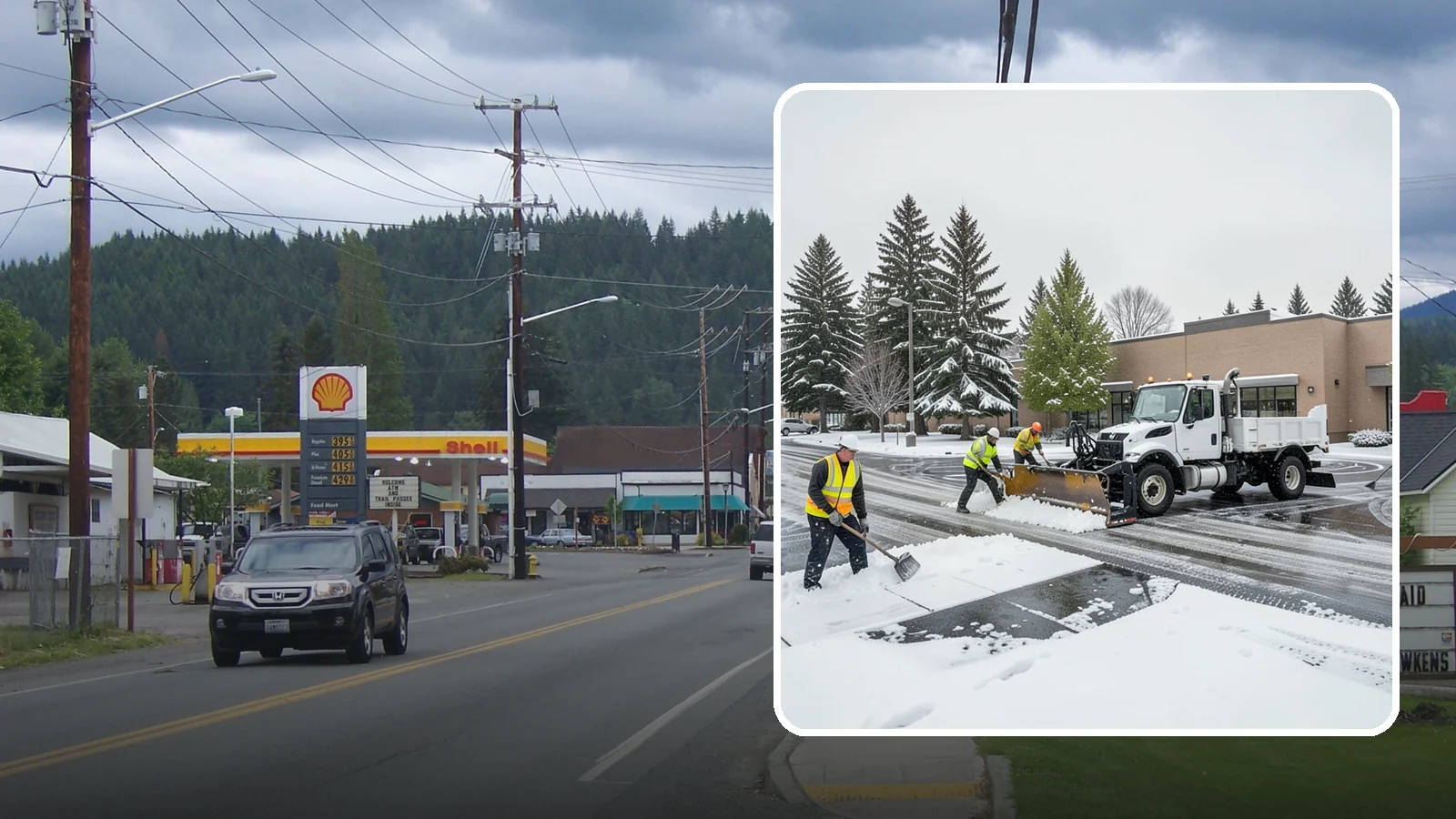 Shopping Center Snow Removal in Granite Falls, Snohomish County, WA - Keep every storefront, drive lane, and shared walkway open across your shopping center during Western Washington winter weather.