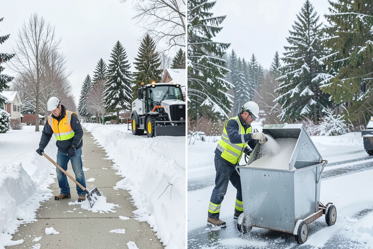 Shopping Center Snow Removal in Hamilton, Skagit County, WA - Map tenant entrances, drive lanes, and pedestrian connectors