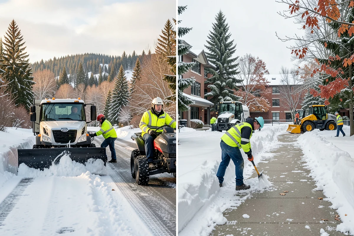 Shopping Center Snow Removal in Hunts Point, King County, WA - Map tenant entrances, drive lanes, and pedestrian connectors