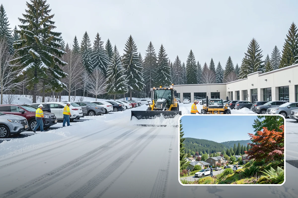 Shopping Center Snow Removal in Index, Snohomish County, WA - Coordinated clearing across all tenant storefronts