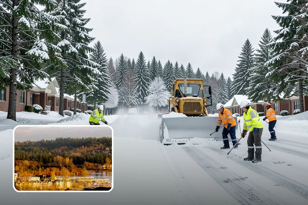 Shopping Center Snow Removal in Kenmore, King County, WA - Coordinated clearing across all tenant storefronts