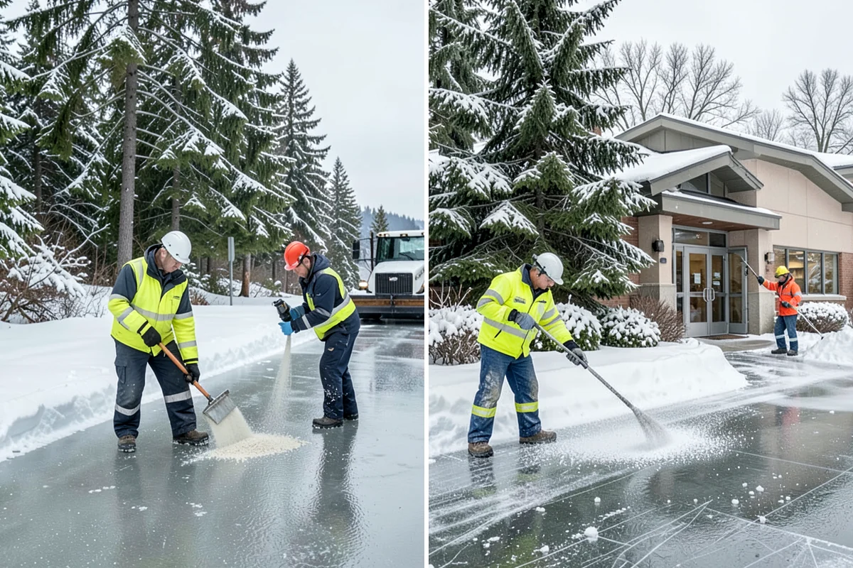 Shopping Center Snow Removal in Kenmore, King County, WA - Map tenant entrances, drive lanes, and pedestrian connectors