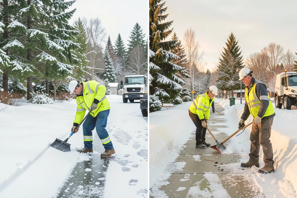 Shopping Center Snow Removal in Kent, King County, WA - Map tenant entrances, drive lanes, and pedestrian connectors