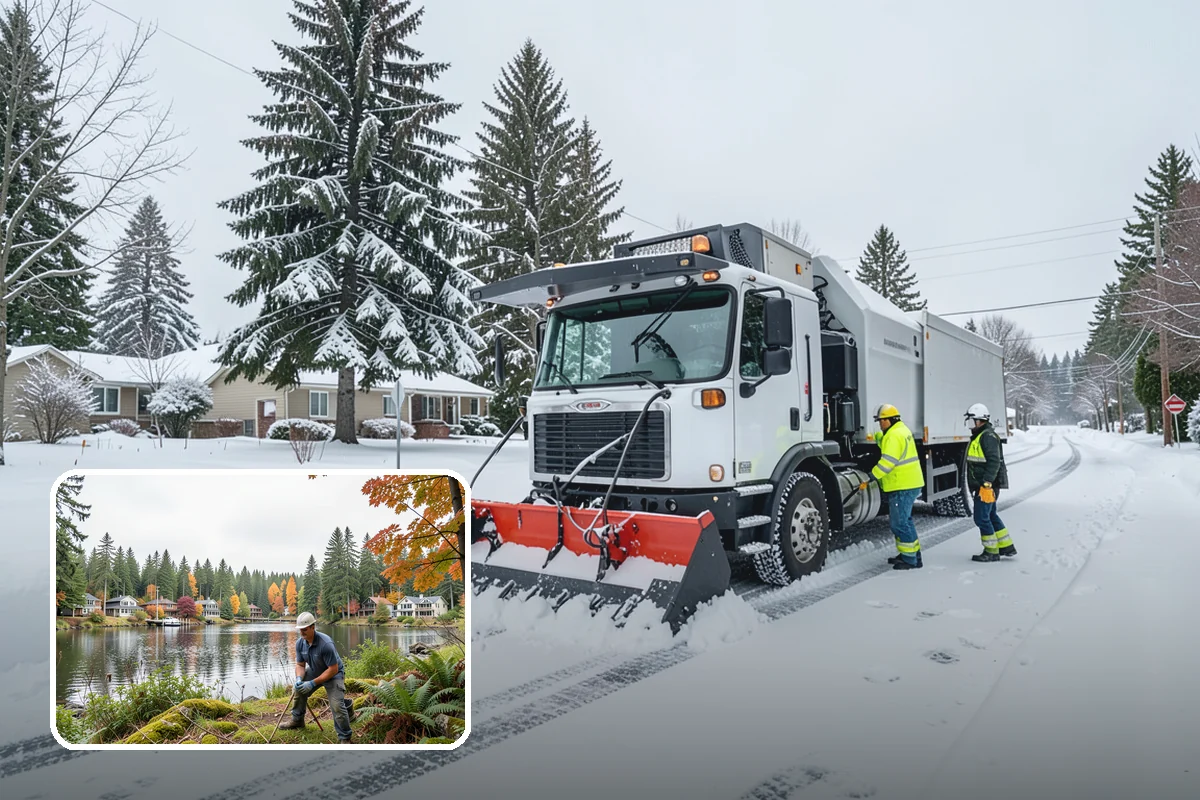 Shopping Center Snow Removal in La Conner, Skagit County, WA - Coordinated clearing across all tenant storefronts