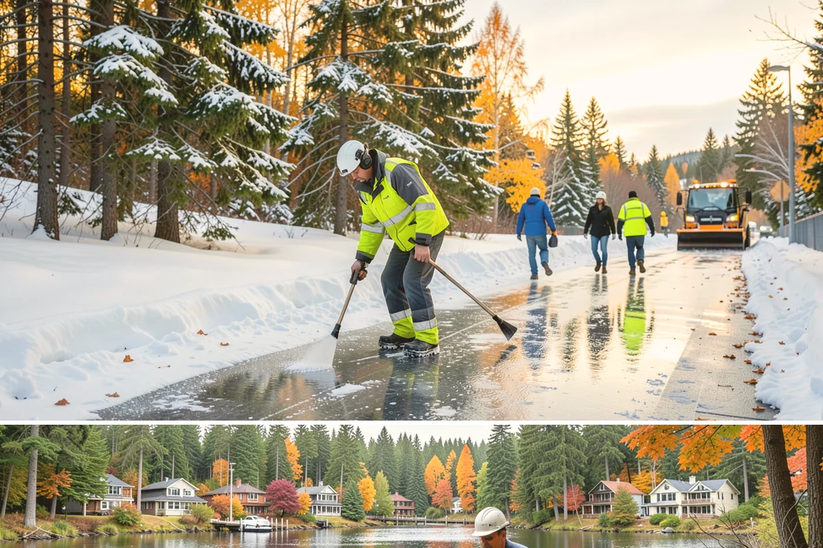 Shopping Center Snow Removal in La Conner, Skagit County, WA - Shopping centers see the highest demand during the December holiday season when winter weather and peak shopper volume overlap.