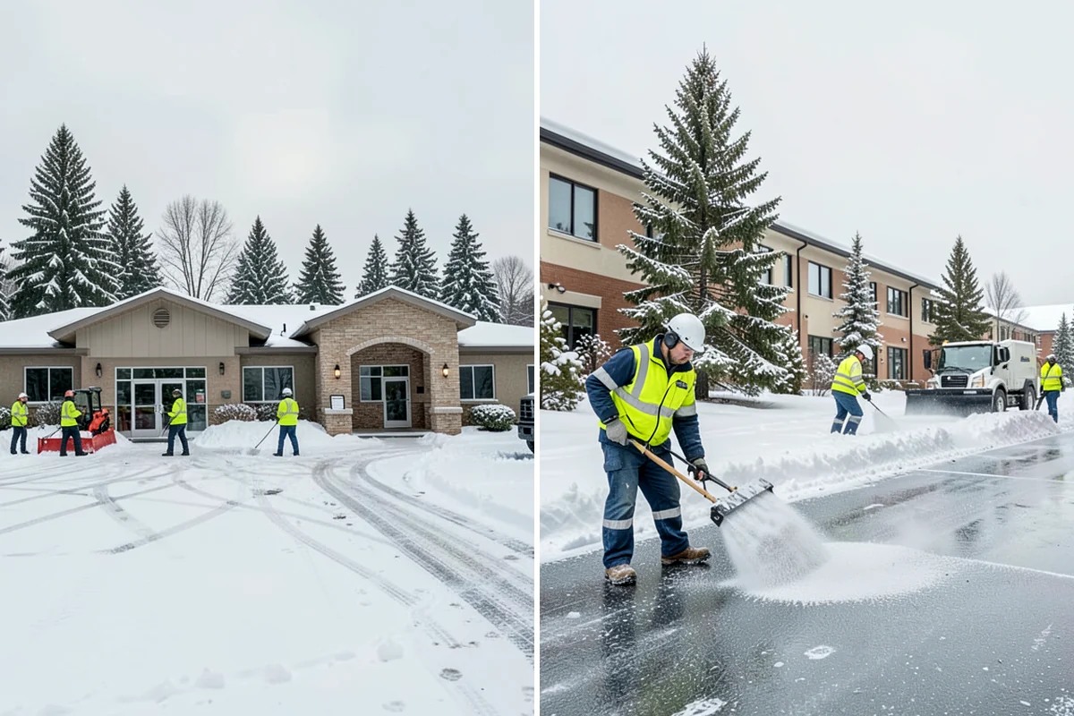 Shopping Center Snow Removal in Lake Forest Park, King County, WA - Map tenant entrances, drive lanes, and pedestrian connectors