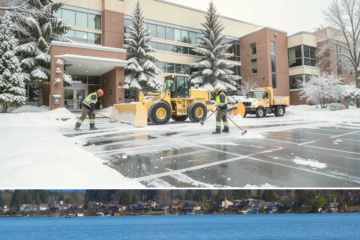 Shopping Center Snow Removal in Lake Stevens, Snohomish County, WA - Shopping centers see the highest demand during the December holiday season when winter weather and peak shopper volume overlap.