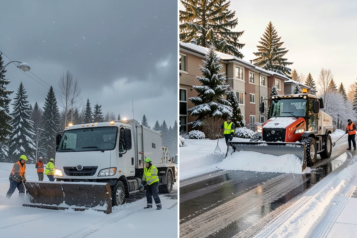 Shopping Center Snow Removal in Lakewood, Pierce County, WA - Map tenant entrances, drive lanes, and pedestrian connectors