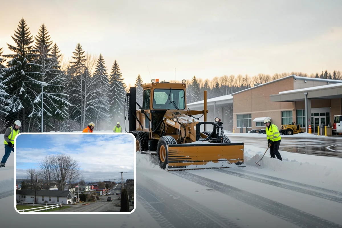 Shopping Center Snow Removal in Langley, Island County, WA - Coordinated clearing across all tenant storefronts