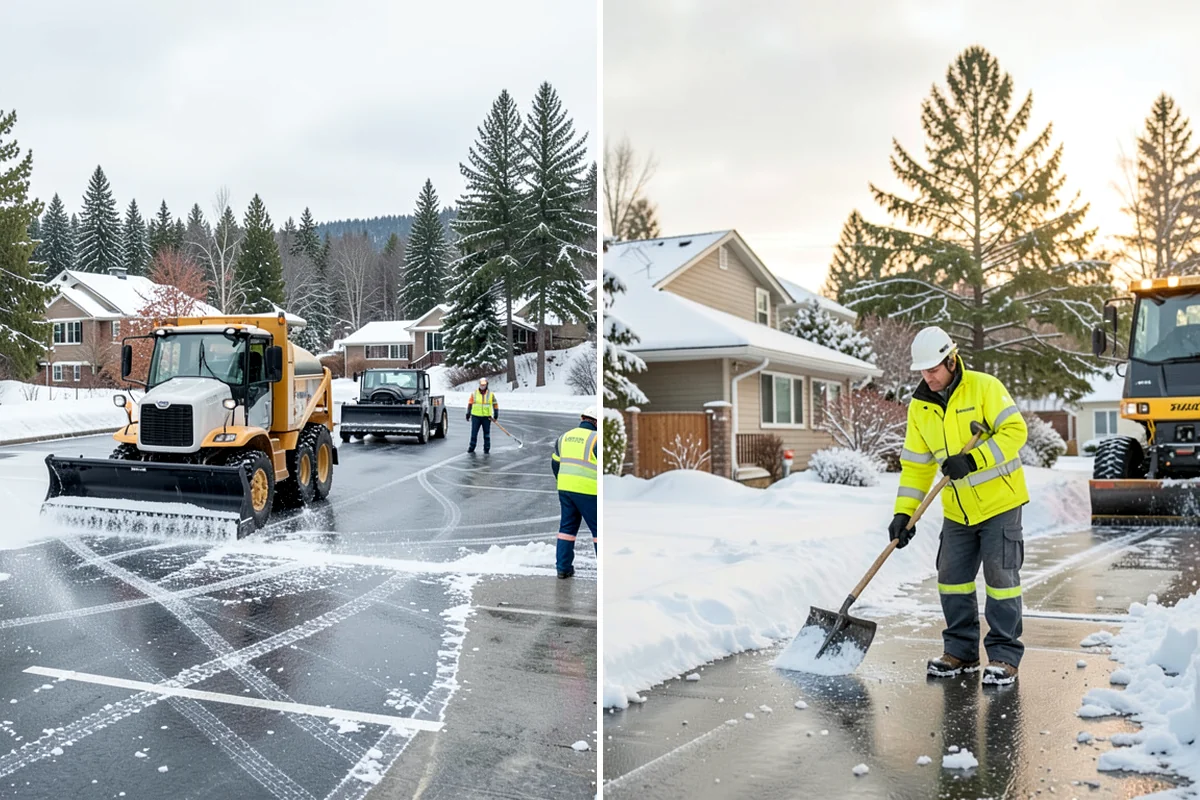 Shopping Center Snow Removal in Lyman, Skagit County, WA - Map tenant entrances, drive lanes, and pedestrian connectors