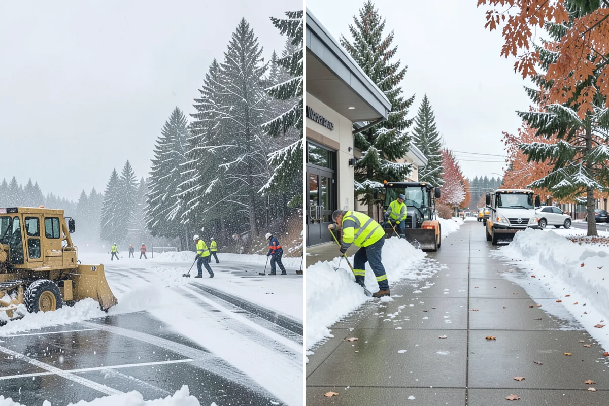 Shopping Center Snow Removal in Marysville, Snohomish County, WA - Map tenant entrances, drive lanes, and pedestrian connectors