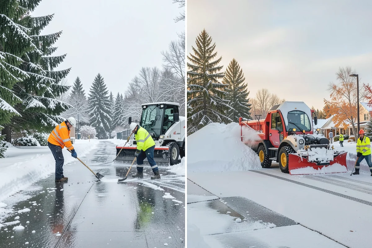 Shopping Center Snow Removal in Medina, King County, WA - Map tenant entrances, drive lanes, and pedestrian connectors