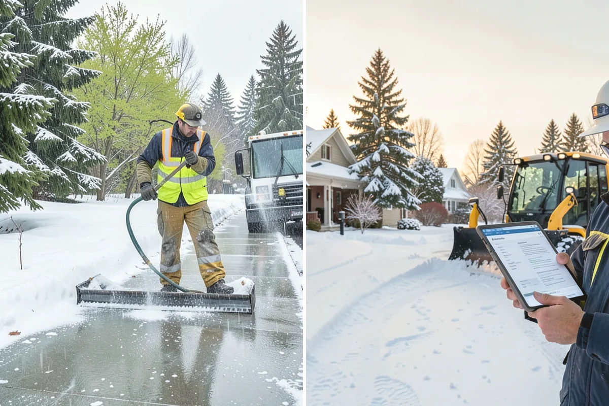 Shopping Center Snow Removal in Mill Creek, Snohomish County, WA - Map tenant entrances, drive lanes, and pedestrian connectors