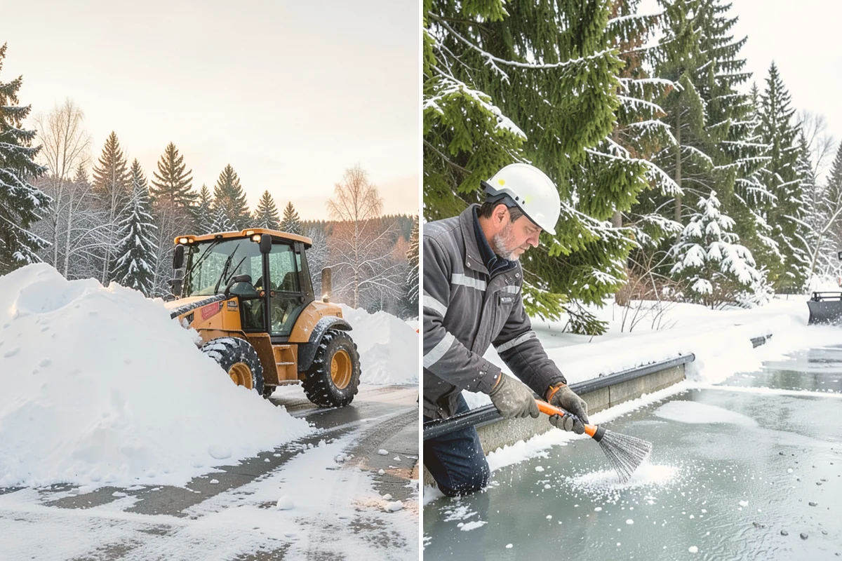 Shopping Center Snow Removal in Mount Vernon, Skagit County, WA - Map tenant entrances, drive lanes, and pedestrian connectors