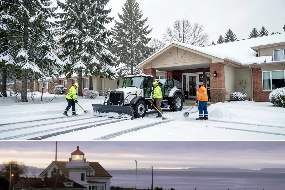 Shopping Center Snow Removal in Mukilteo, Snohomish County, WA - Shopping centers see the highest demand during the December holiday season when winter weather and peak shopper volume overlap.