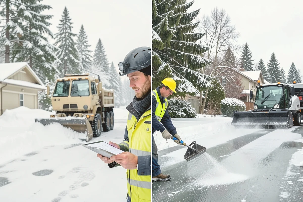 Shopping Center Snow Removal in Newcastle, King County, WA - Map tenant entrances, drive lanes, and pedestrian connectors